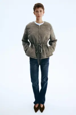 Veste matelassée en twill - Gris — photo 2