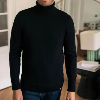 Pull col roulé oxygène noir — photo 4