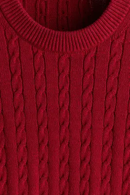 Pull Regular Fit en maille torsadée - Rouge — photo 4