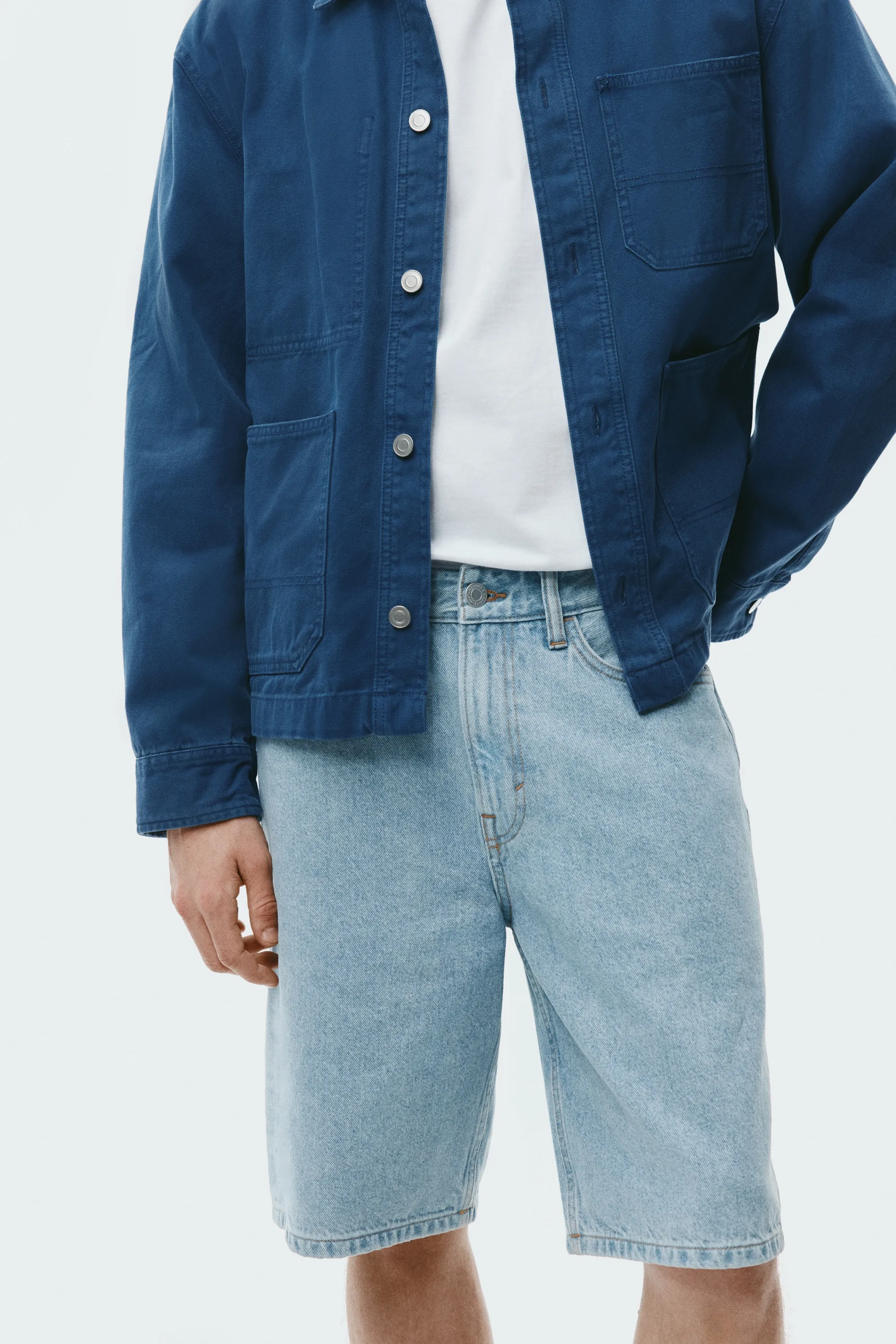 Short Relaxed Fit en denim - Bleu denim clair
