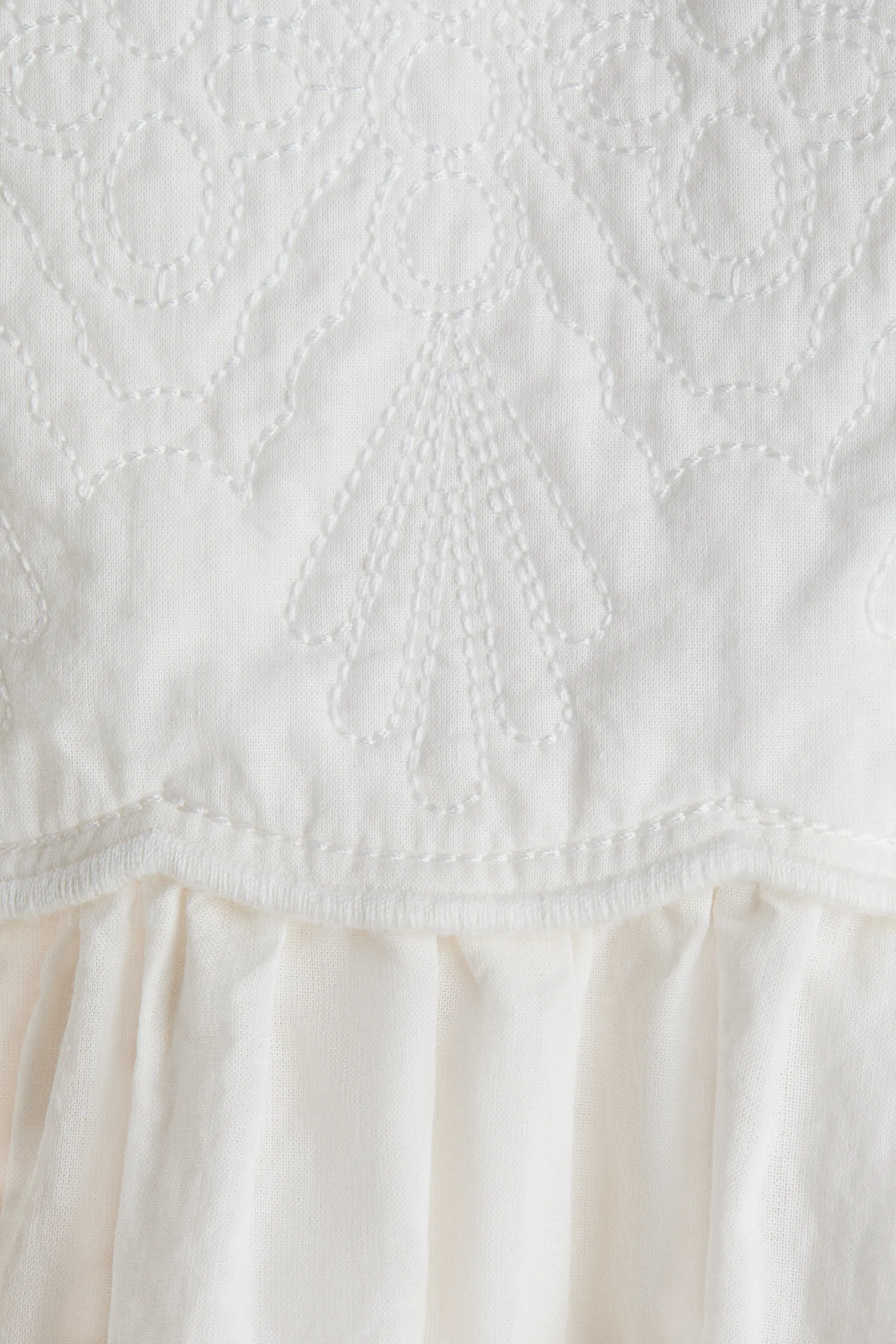 Robe avec corsage brodé - Blanc