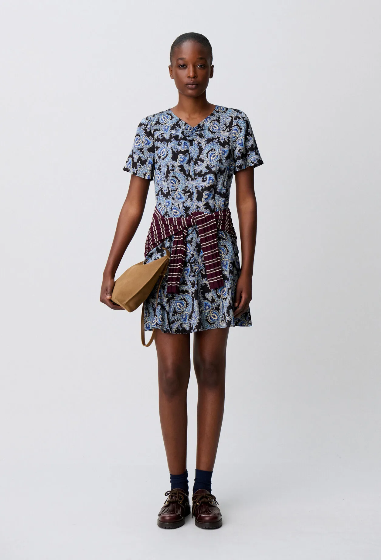 Robe courte fluide imprimée