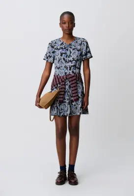Robe courte fluide imprimée
