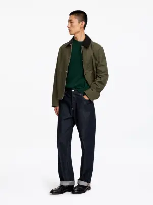 Pull en maille fine en laine - Vert foncé — photo 1