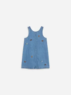 Robe en jean brodée - Bleu/Chevaux — photo 1