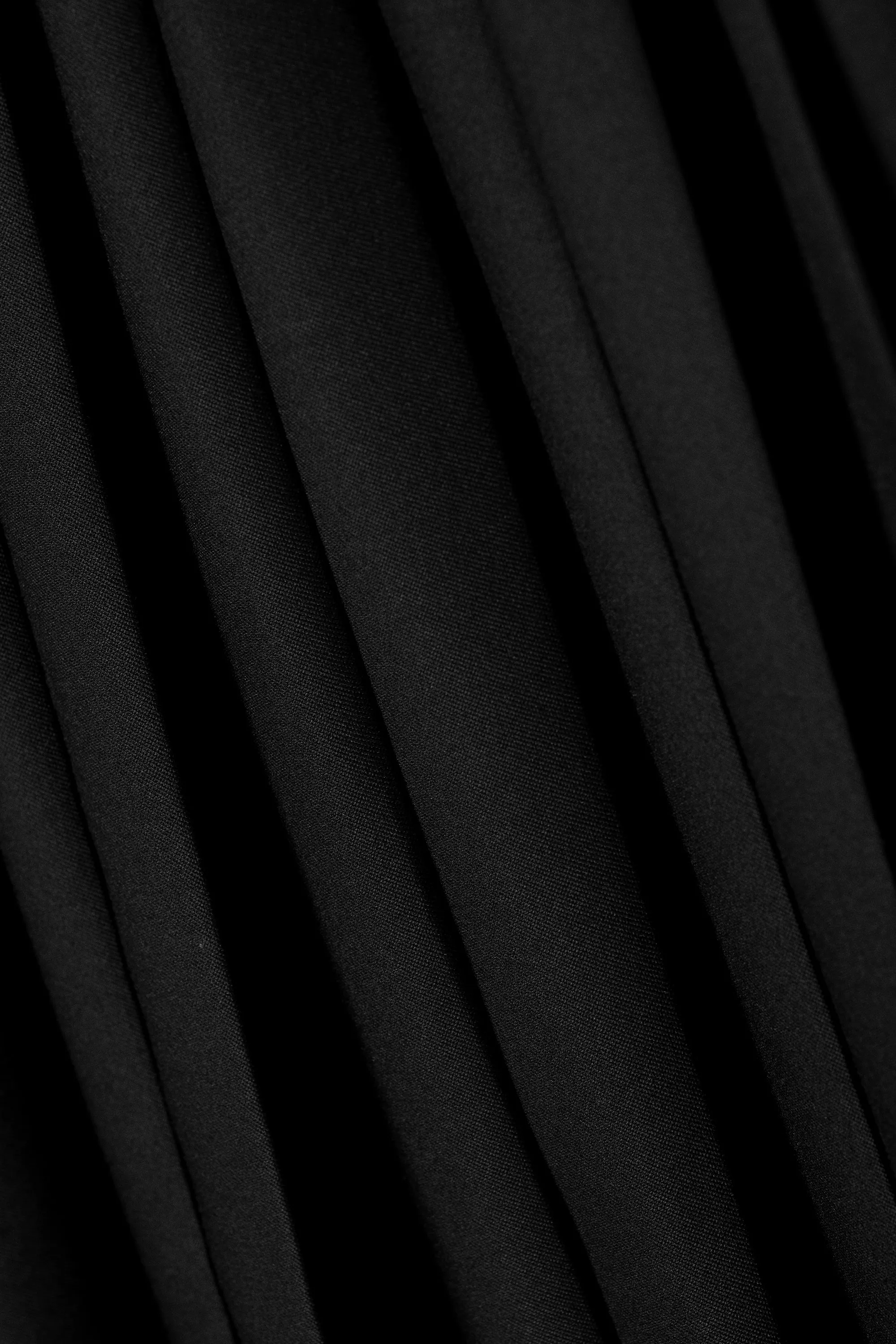 Pleated Low Rise Midi Skirt - Noir