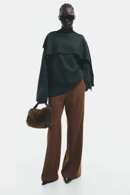 Pantalon chic évasé - Marron — photo 3