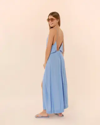 Robe Longue Faustina bleu Orezza – Karma Koma — photo 5