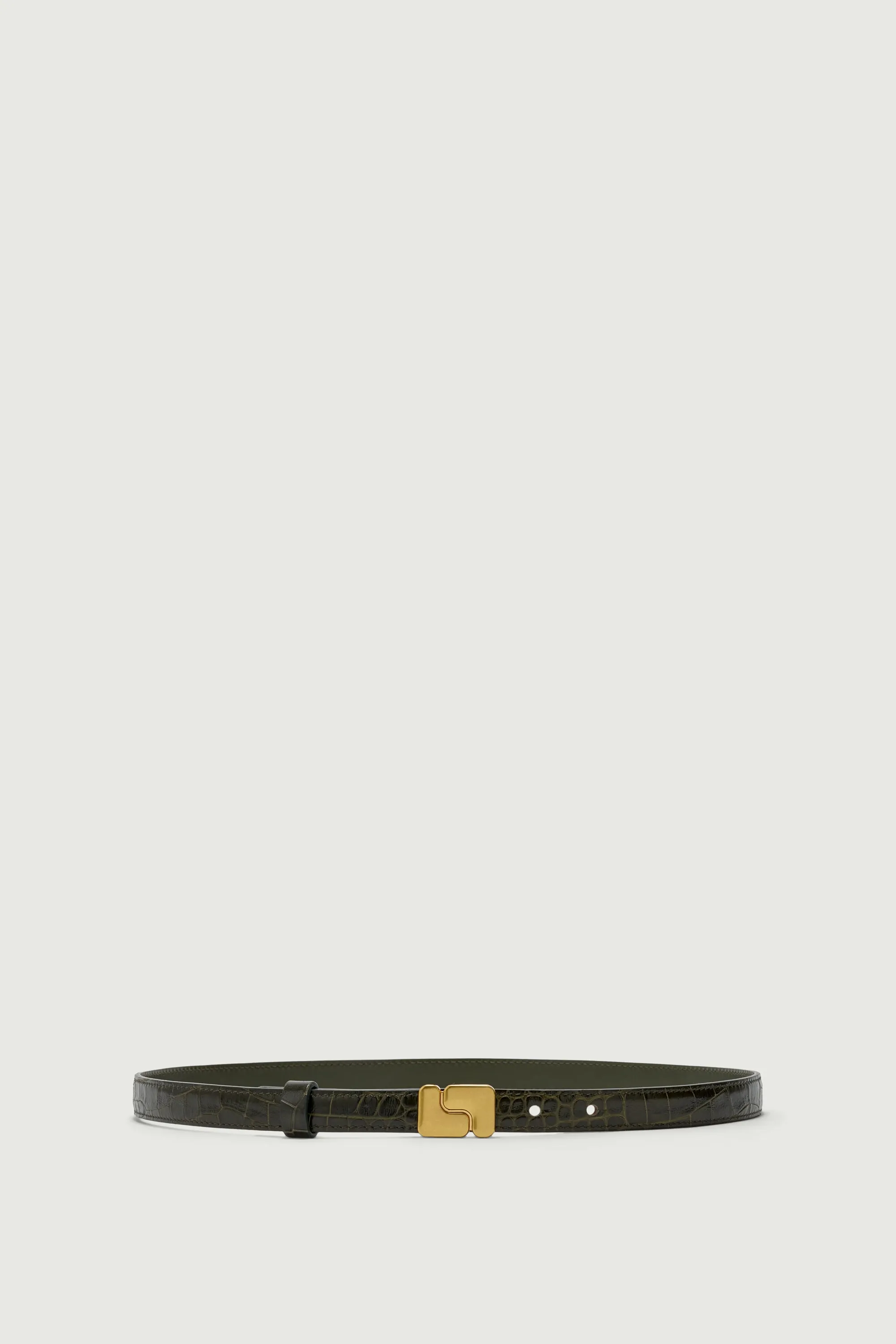 CEINTURE NINON MINI VERT OLIVE CROCO