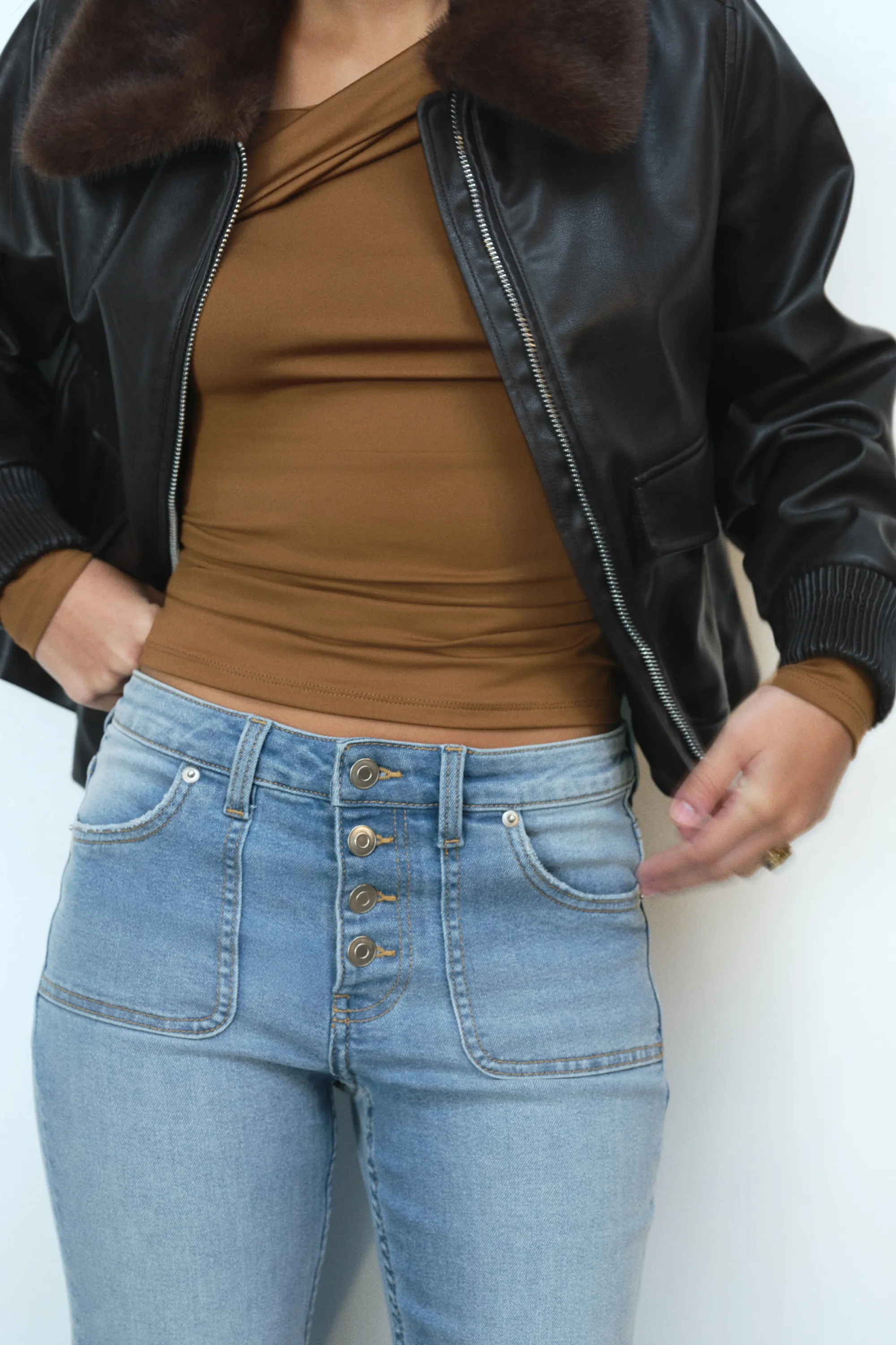 Flared Regular Jeans - Bleu denim clair