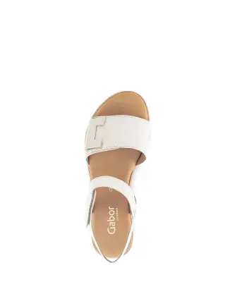 Sandales Gabor 82.700.52 Blanches - Cuir Velcro Grande Pointure Femme — photo 3