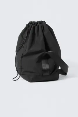 Sac bandoulière à cordon de serrage - Noir — photo 2