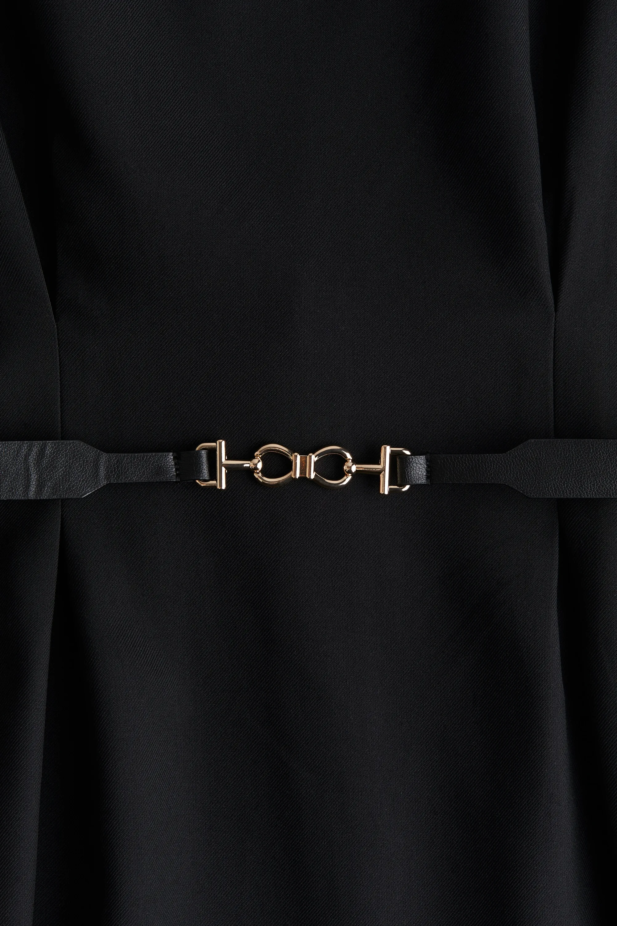 Robe en twill avec ceinture - Noir