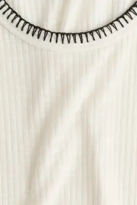 Rib-knit dress - Blanc/noir — photo 3