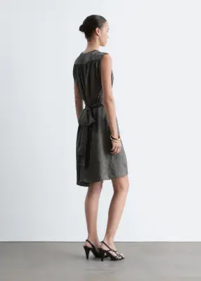Robe courte en jacquard - Gris foncé — photo 5