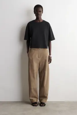 T-SHIRT OVERSIZE SILHOUETTE CARRÉE EN COTON - NOIR — photo 1