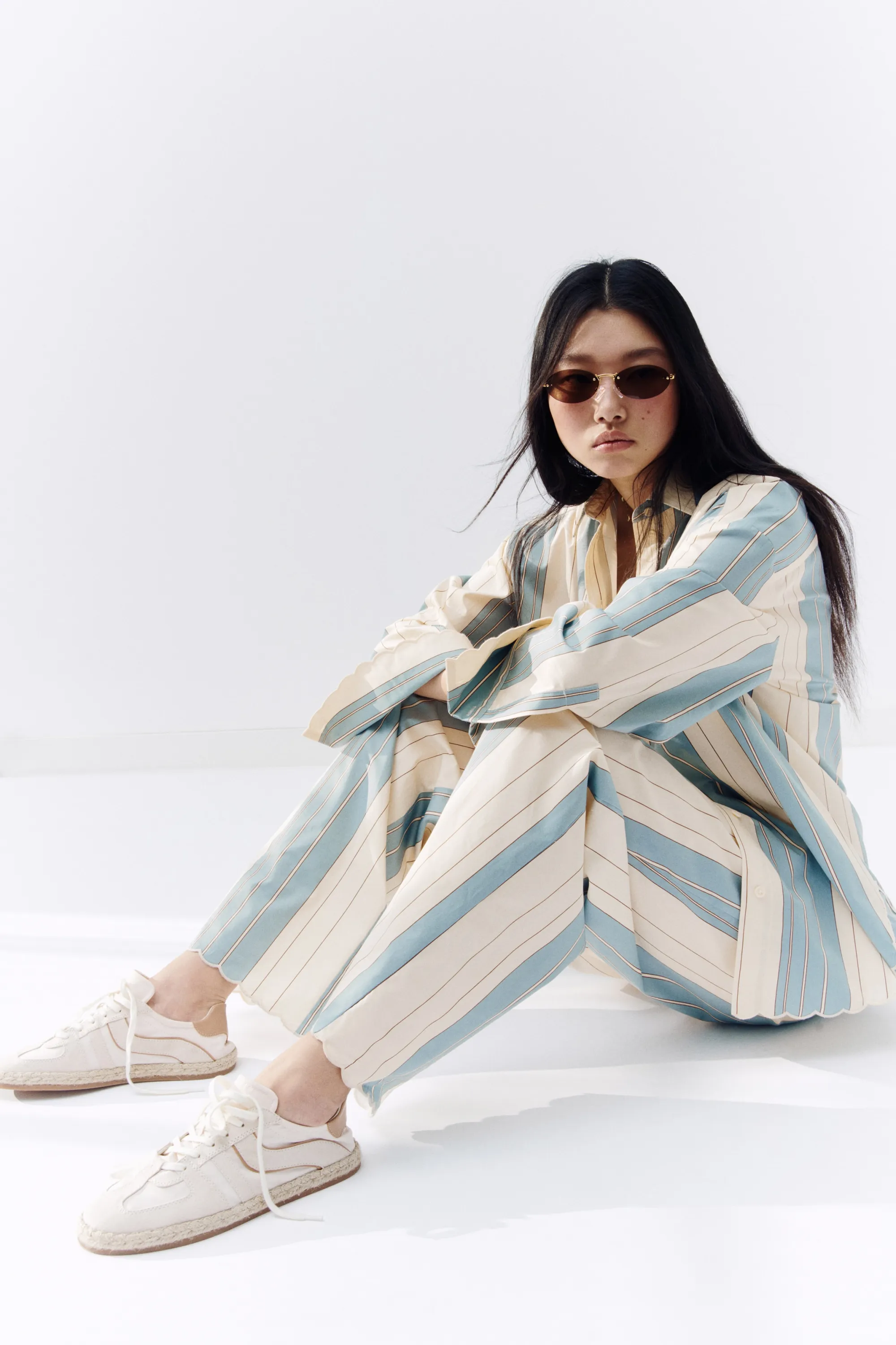 Sneakers façon espadrilles - Crème