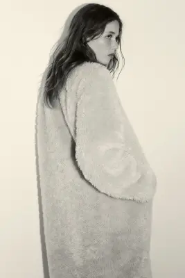 Manteau en tissu Teddy Bear - Beige — photo 1