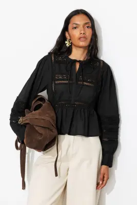 Blouse détail dentelle Femme — photo 2