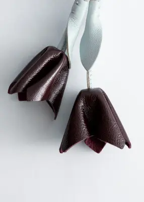 Breloque de sac tulipe - Bleu clair/Bordeaux — photo 1