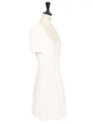 Robe manches courtes en jersey stretch blanc Prix boutique 230€ Taille 38 — photo 4