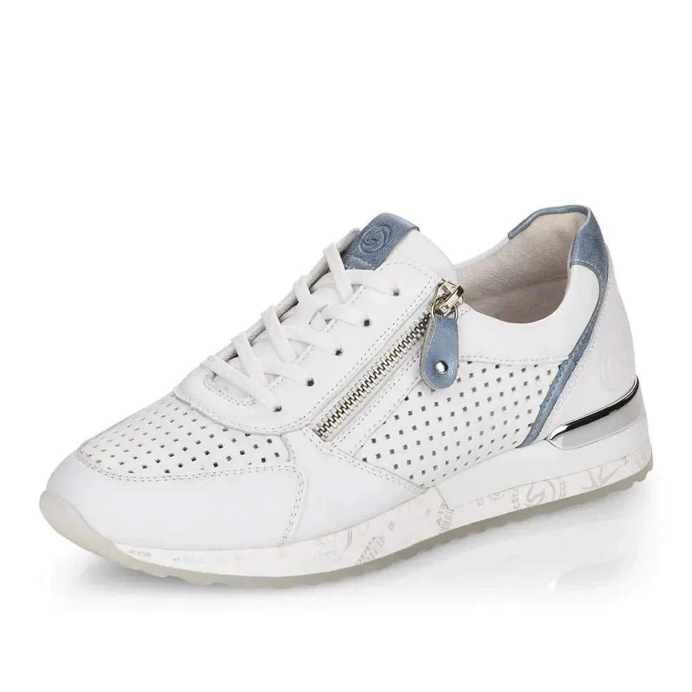 Baskets Remonte R2539-80 Blanches - Lacets Grande Pointure Femme