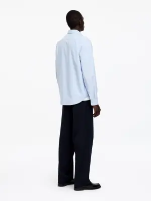 Chemise en coton et lyocell - Bleu clair/Rayures — photo 1