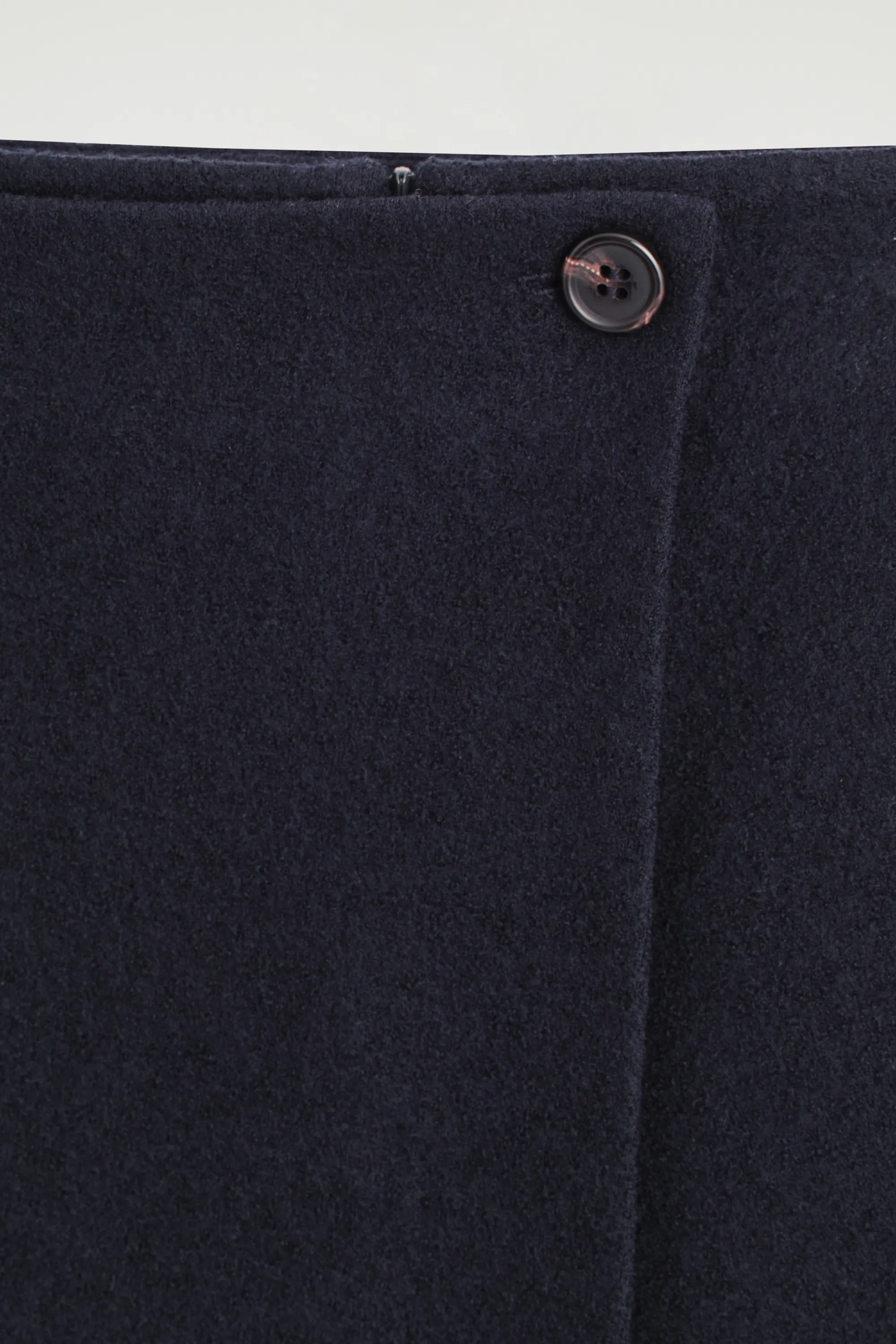 MINI-JUPE EN LAINE MÉRINOS BOUILLIE - BLEU MARINE