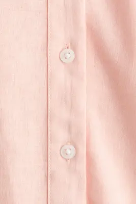 Chemise en lin mélangé - Rose clair — photo 3