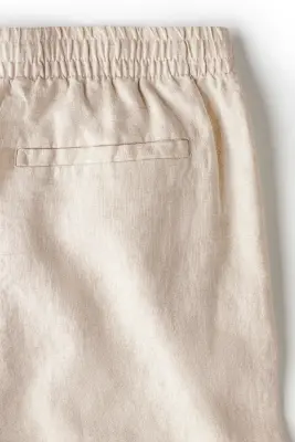 Short Relaxed Fit en lin - Beige clair — photo 2