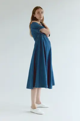 MAMA Robe Before & After en denim - Bleu denim — photo 2