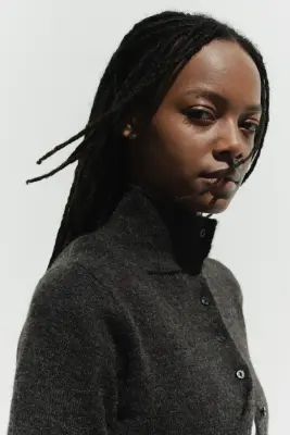 Gilet en maille bouclette - Noir — photo 1