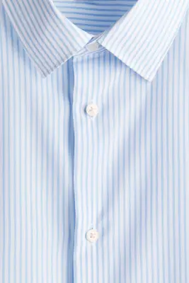Chemise Slim Fit repassage facile - Bleu clair/rayé — photo 5