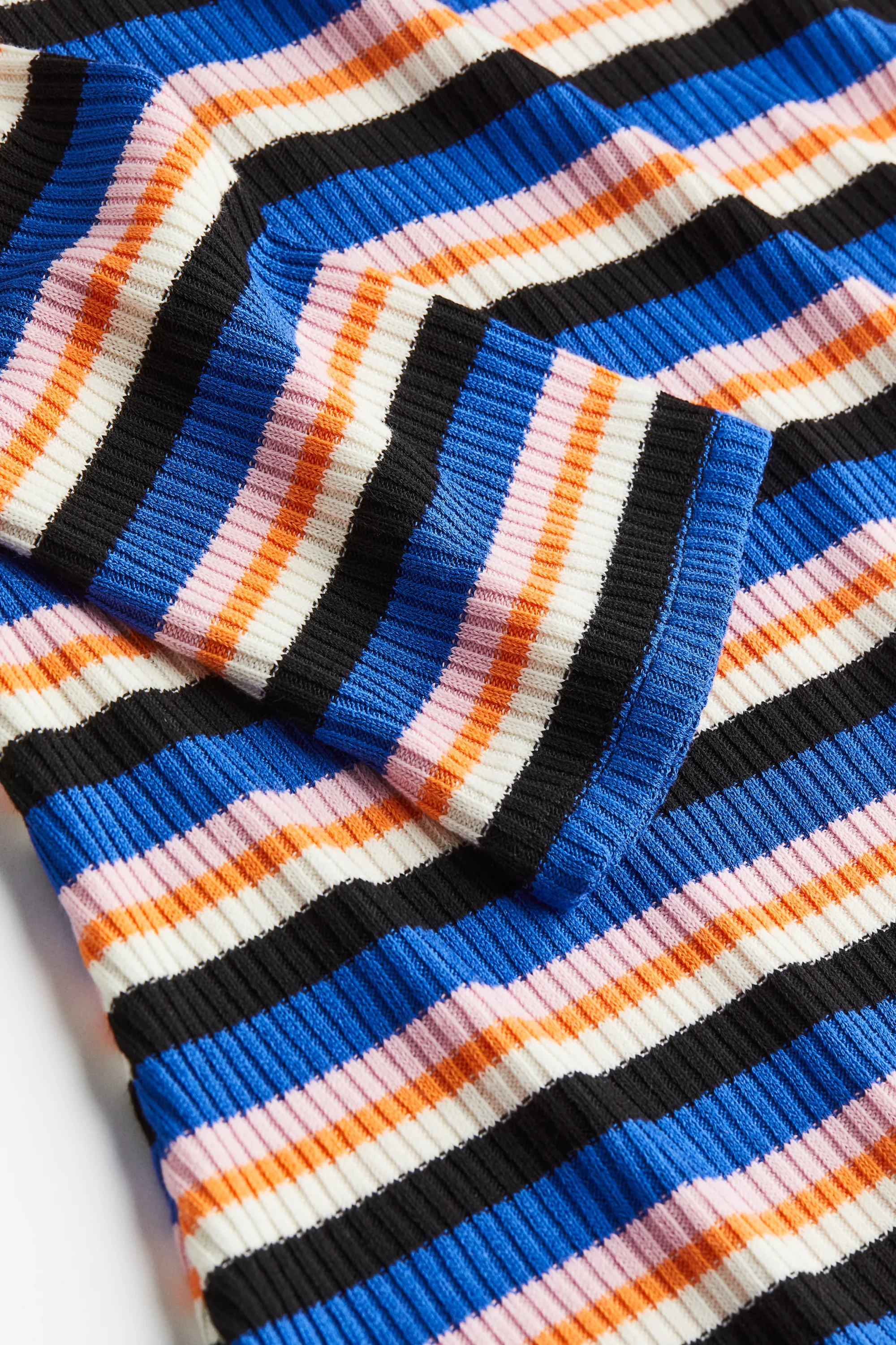 Robe côtelée - Bleu vif/rayé