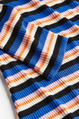 Robe côtelée - Bleu vif/rayé