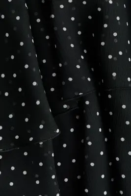 Robe cintrée en mousseline - Noir/pois — photo 4