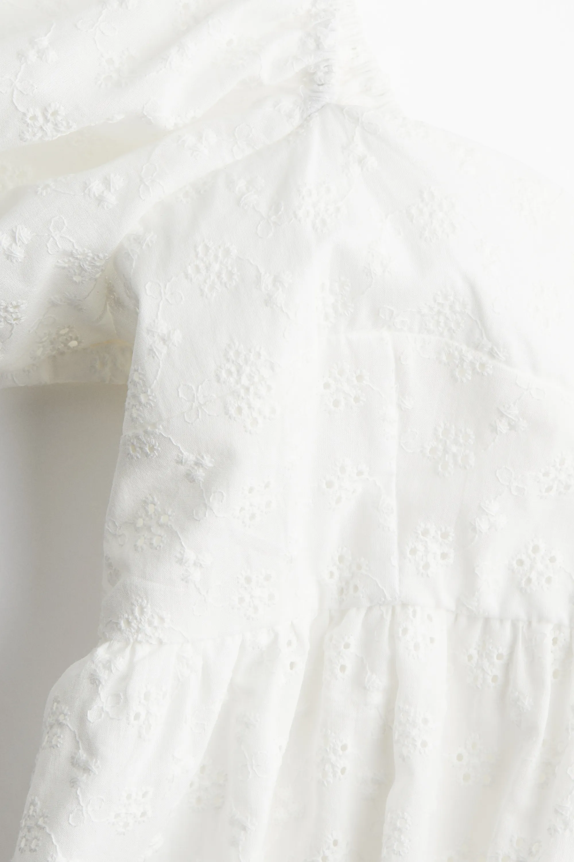 Robe à manches bouffantes - Crème/Broderie anglaise