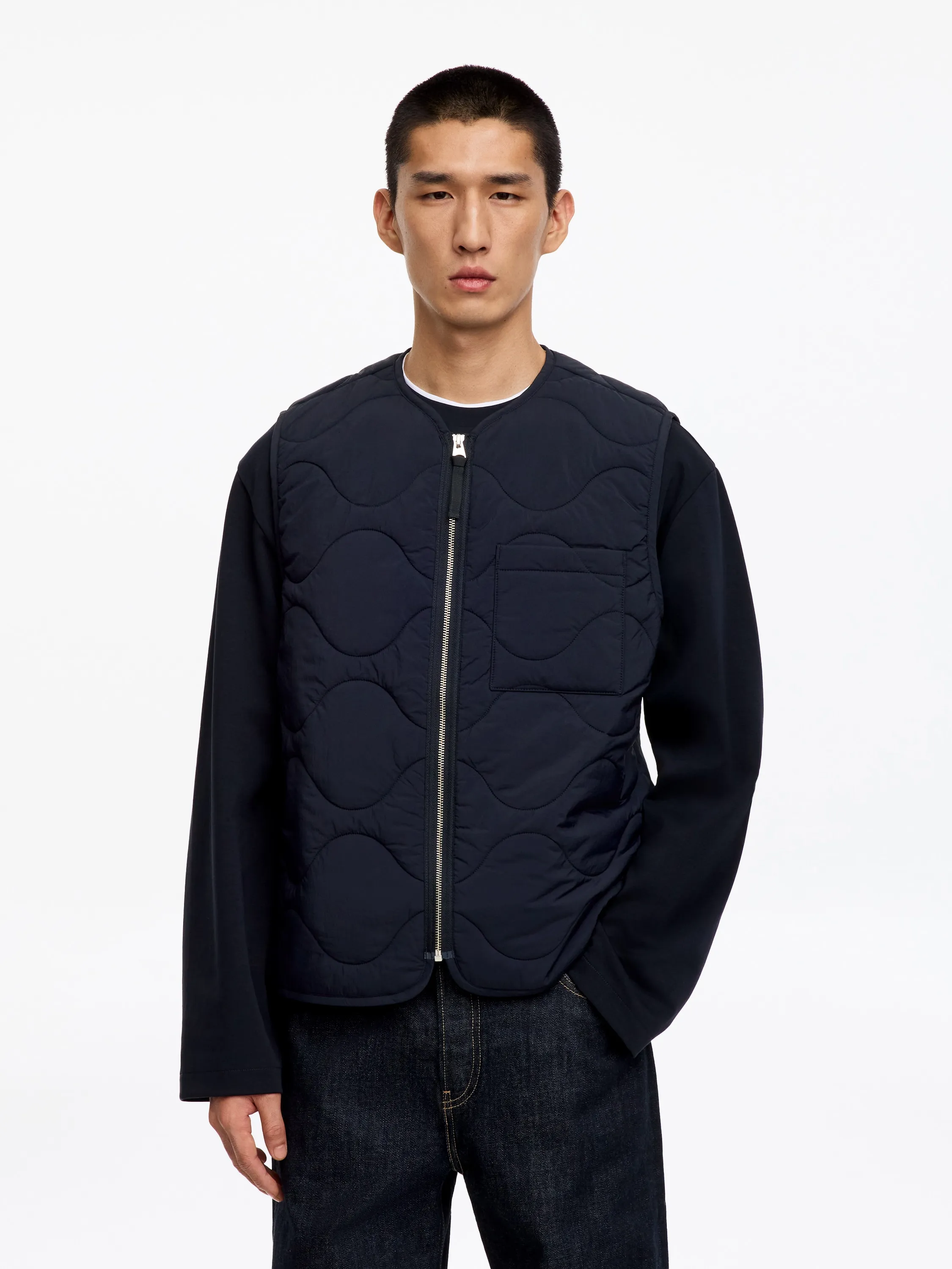 Veste matelassée sans manches - Bleu foncé