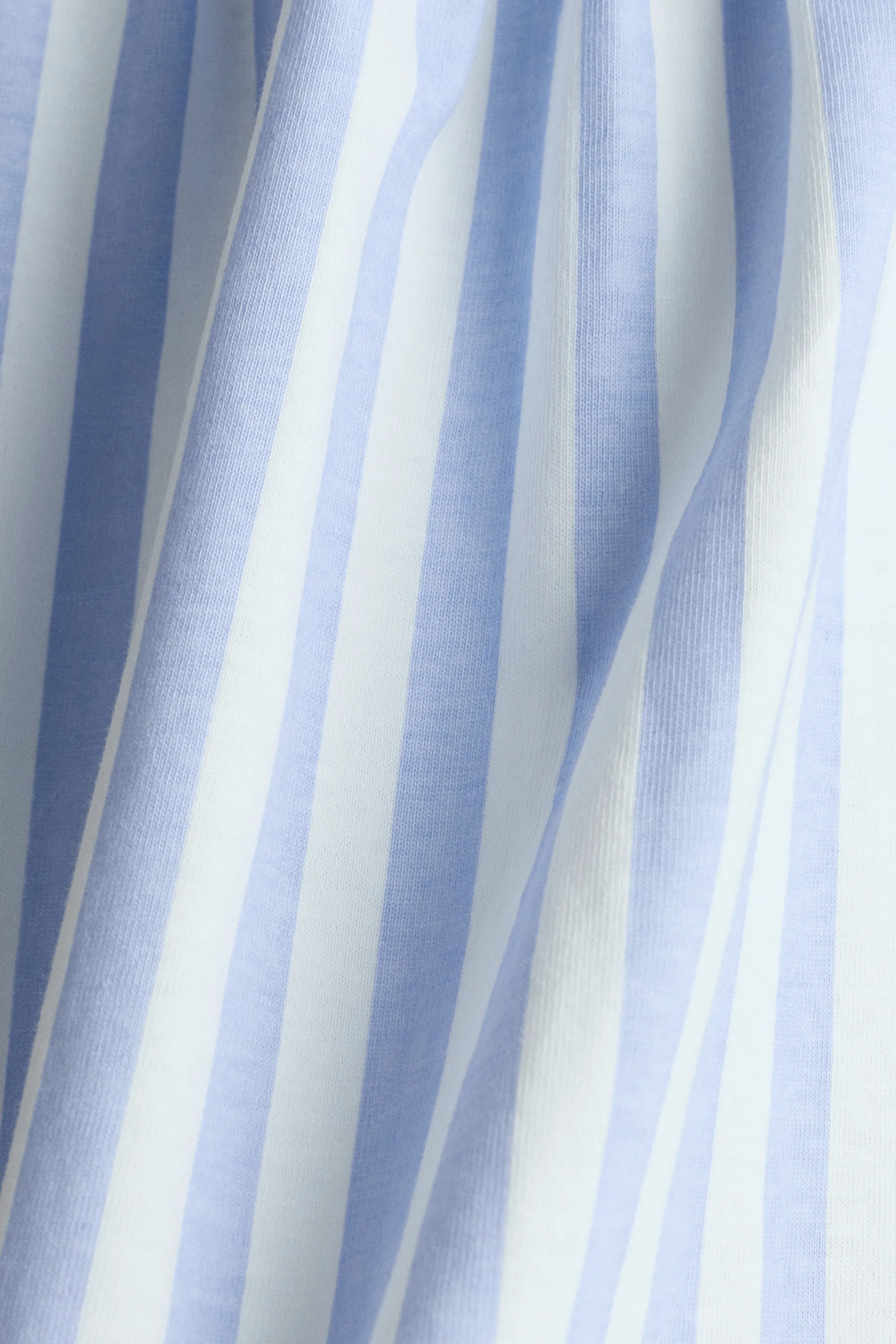 Robe à bretelles fines en coton - Bleu clair/rayé
