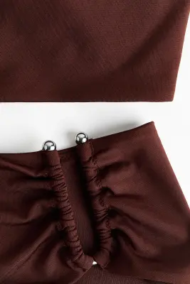 Maillot de bain paddé High Leg - Marron foncé — photo 4