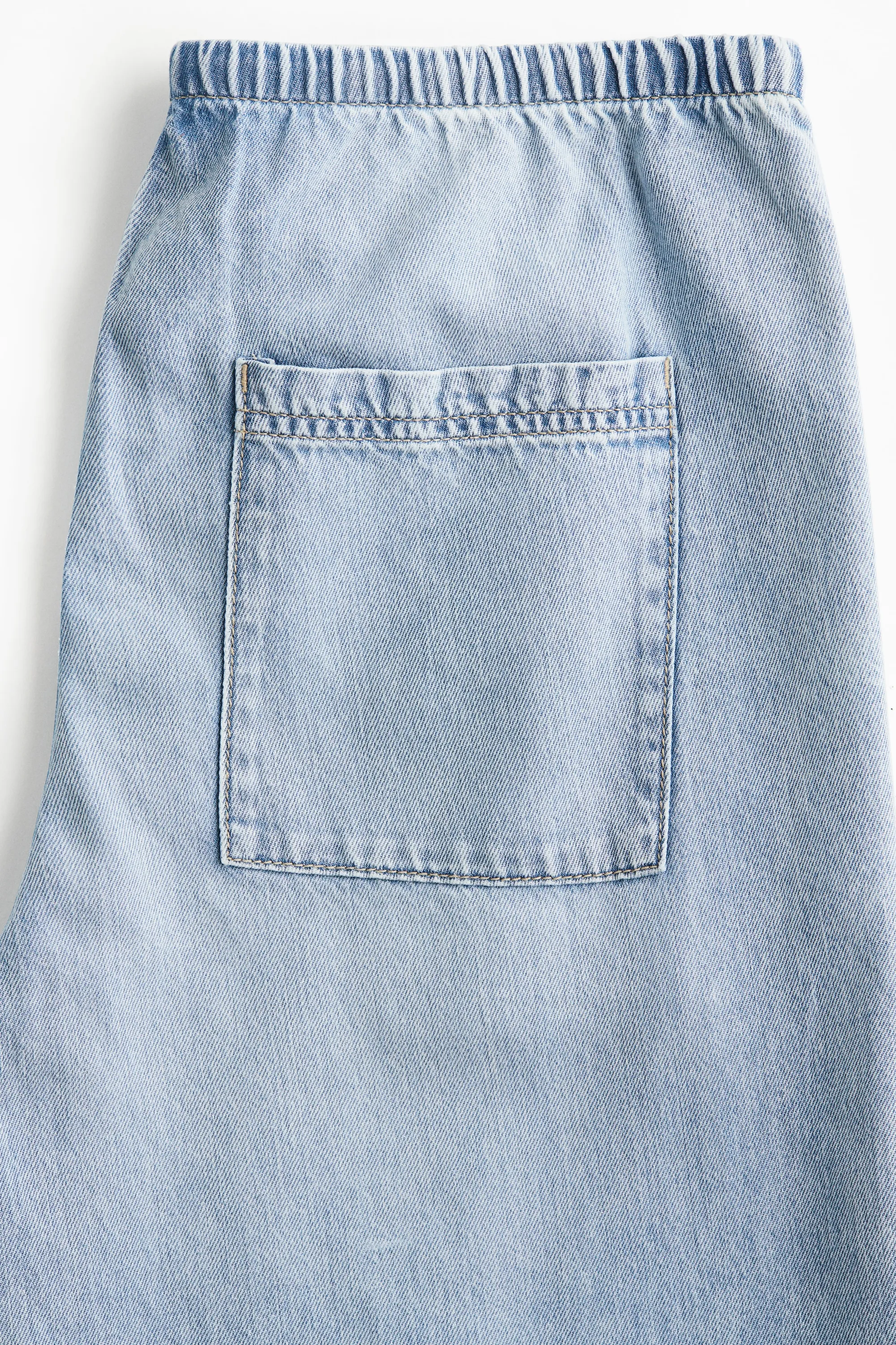 Pantalon en denim avec cordon de serrage - Bleu denim pâle
