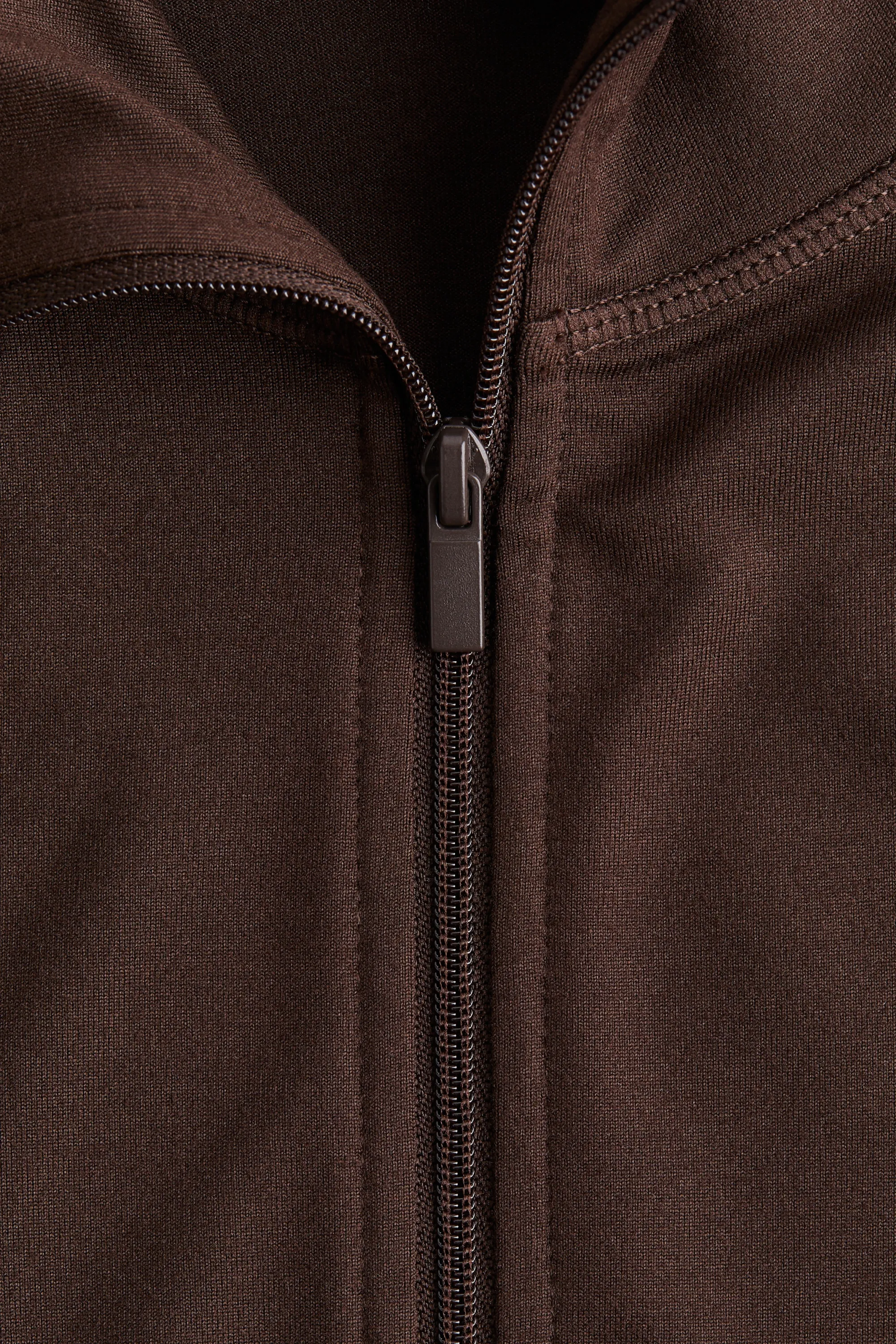 Veste zippée au toucher doux - Marron foncé