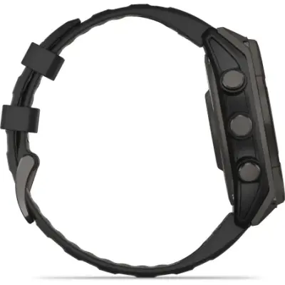 Garmin Fenix 8 Solar 47mm Verre Sapphire lunette Carbon Gray DLC bracelet noir/gris galet 010-02906-11 — photo 5