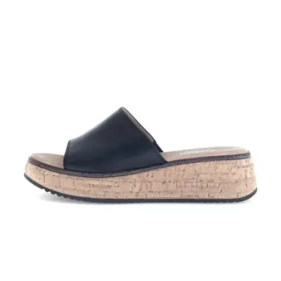 Claquettes Gabor 62.820.57 Noires - Cuir Semelle Liège Grande Pointure Femme — photo 2