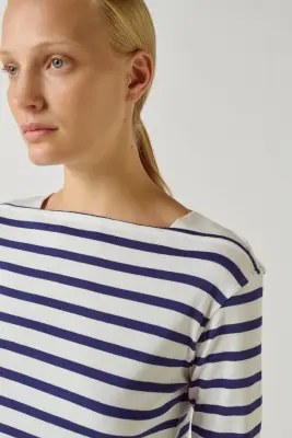 TEE-SHIRT KATY BLANC/BLEU — photo 3