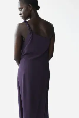 Robe asymétrique avec détail tressé - Violet — photo 3