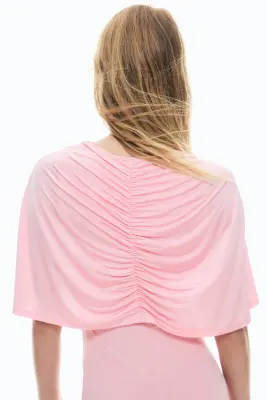Robe cape en jersey - Rose — photo 2