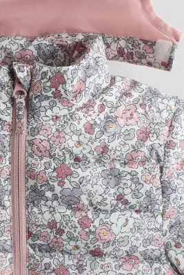Veste déperlante matelassée - Blanc/fleuri — photo 1