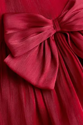 Robe en organza avec nœud - Rouge — photo 2