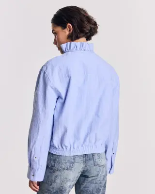 Chemise Louison rayures bleu lavande et blanc — photo 5